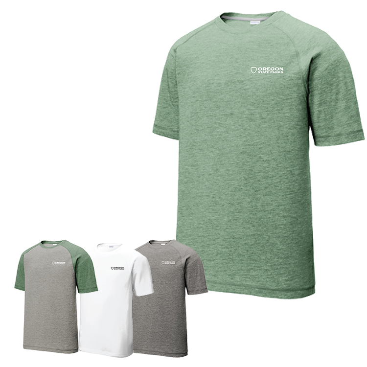 Men's Tri-Blend Wicking Raglan T-shirt - Left Breast Logo Placement-Mens Raglan SM Logo thumb
